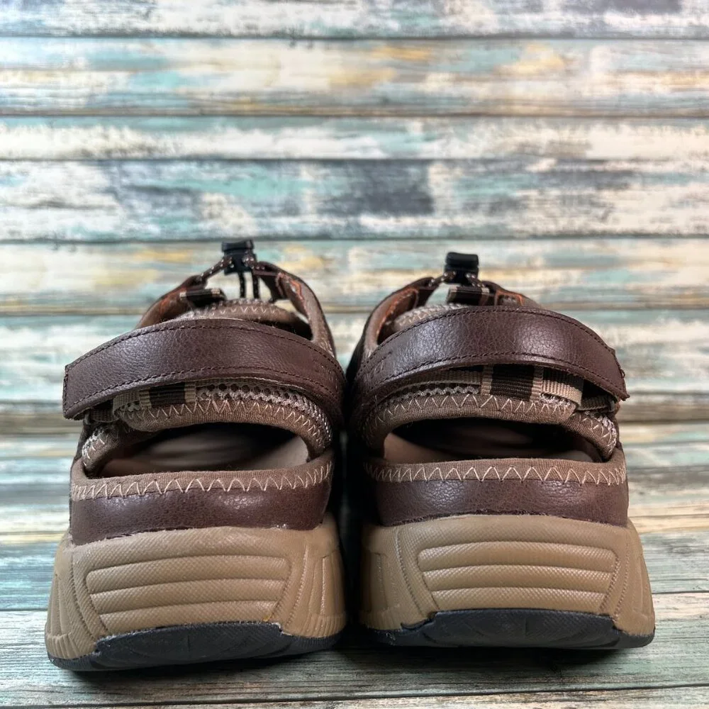 Orthofeet Fisherman Sandals Mens 13W  Orthotic Casual Comfort Shoe Brown Leather